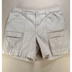 Cargo Shorts XL Mens 38" SAVANE Beige Light Stone Loose Light-Weight Elastic
